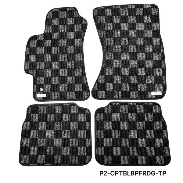Phase 2 Motortrend (P2M) Checkered Carpet Race Floor Mats - Subaru Legacy BL BP (2005-2009)