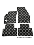 Phase 2 Motortrend (P2M) Checkered Carpet Race Floor Mats - Volvo C30 Hatchback (2007-2013)