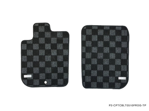 Phase 2 Motortrend (P2M) Checkered Flag Race Carpet Floor Mats Set - Chevrolet Cobalt (2005-2010)