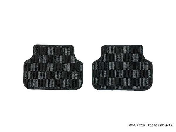 Phase 2 Motortrend (P2M) Checkered Flag Race Carpet Floor Mats Set - Chevrolet Cobalt (2005-2010)