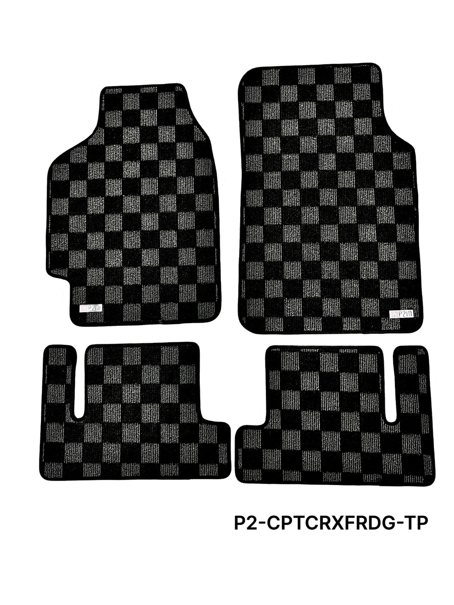 P2-CPTCRX8891FRDG-TP - HONDA CIVIC CRX 1988-91 RACE FLOOR MATS : DARK GREY - View 1