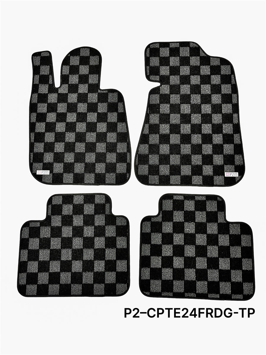 P2-CPTE24FRDG-TP - BMW E24 6-SERIES 1977-89 (COUPE 2 DOOR) RACE FLOOR MATS : DARK GREY (FRONT/REAR) - View 1