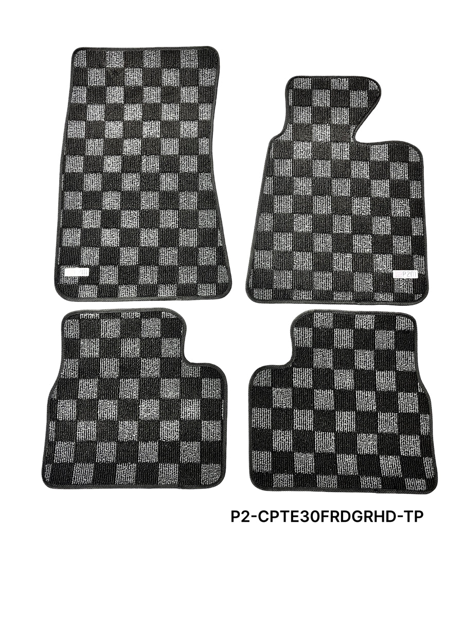 P2-CPTE30FRDGRHD-TP - [RHD] BMW E30 1984-91 3 SERIES COUPE/SEDAN RACE FLOOR MATS : DARK GREY - View 1