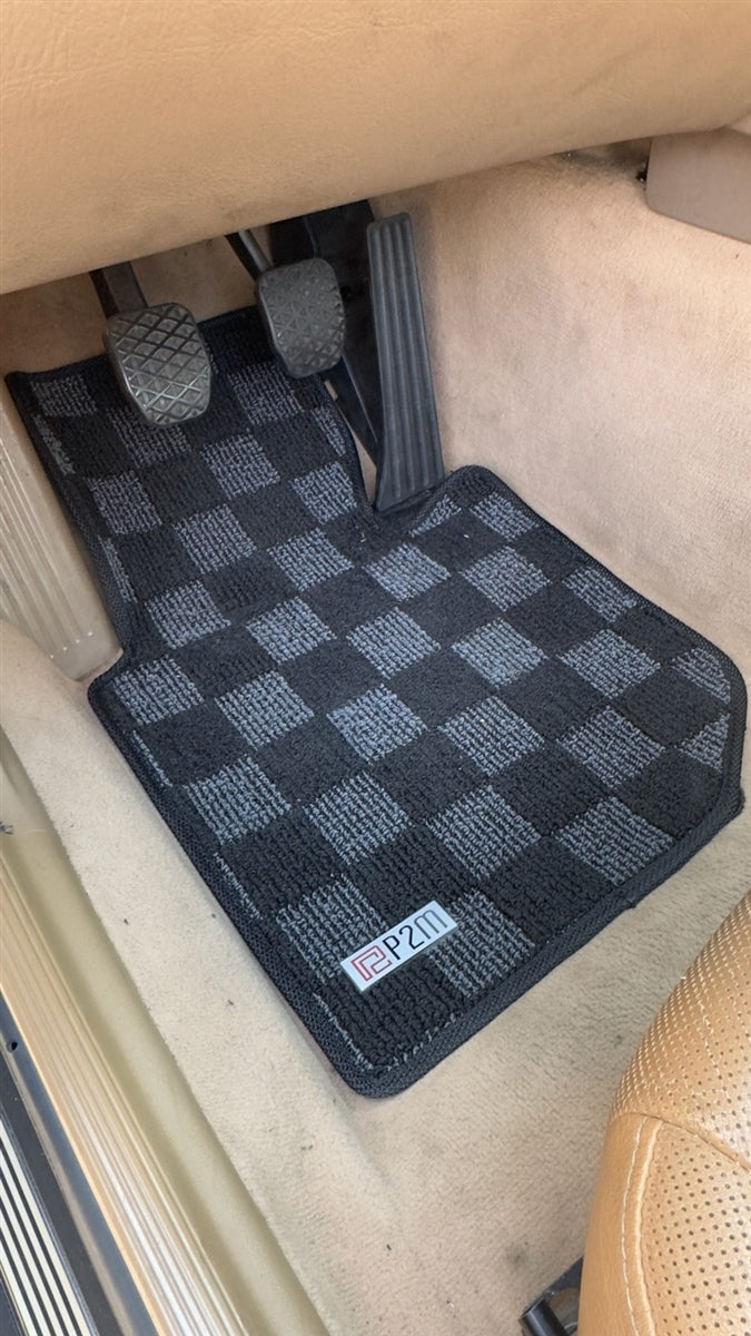 P2-CPTE36CONVFRDG-TP - BMW E36 1995-99 3-SERIES  CONVERTIBLE RACE FLOOR MATS : DARK GREY (FRONT/REAR) - View 2