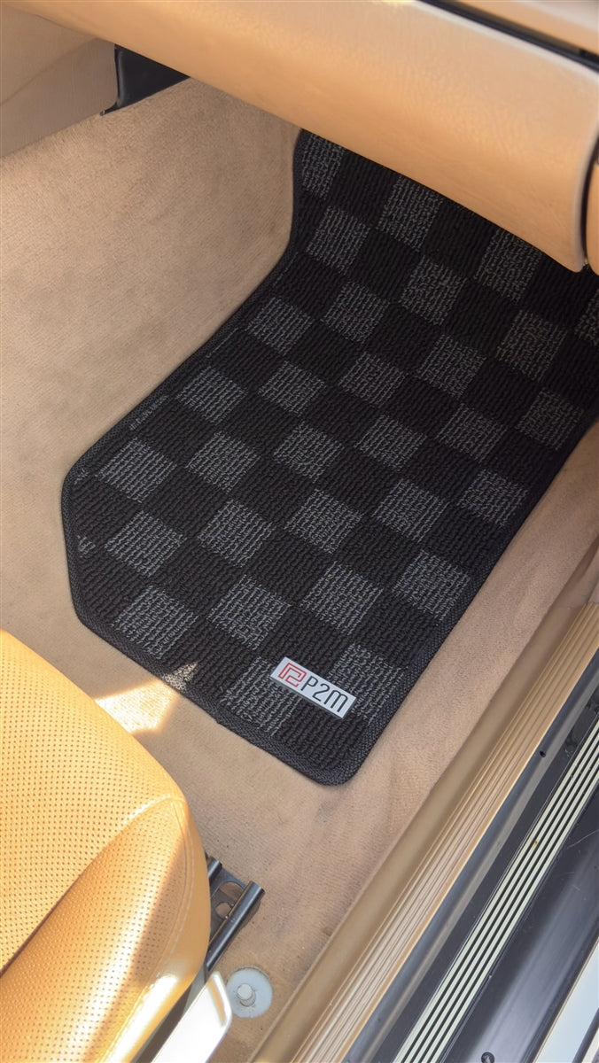 P2-CPTE36CONVFRDG-TP - BMW E36 1995-99 3-SERIES  CONVERTIBLE RACE FLOOR MATS : DARK GREY (FRONT/REAR) - View 4
