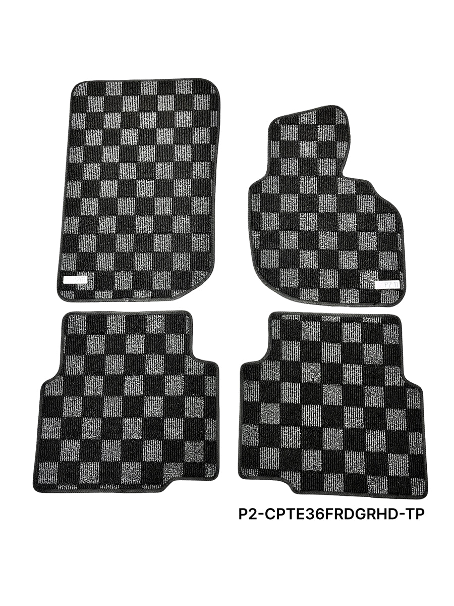 P2-CPTE36FRDGRHD-TP - [RHD] BMW E36 1984-91 3 SERIES COUPE/SEDAN RACE FLOOR MATS : DARK GREY - View 1