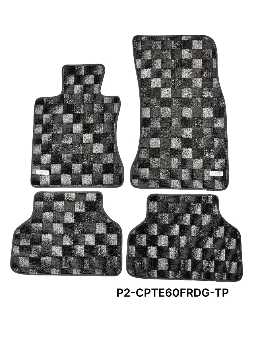 Phase 2 Motortrend (P2M) Checkered Carpet Race Floor Mats - BMW E60 5-Series Sedan (2003-2010)
