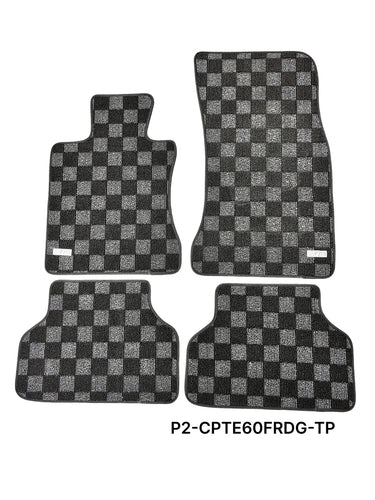 Phase 2 Motortrend (P2M) Checkered Carpet Race Floor Mats - BMW E60 5-Series Sedan (2003-2010)