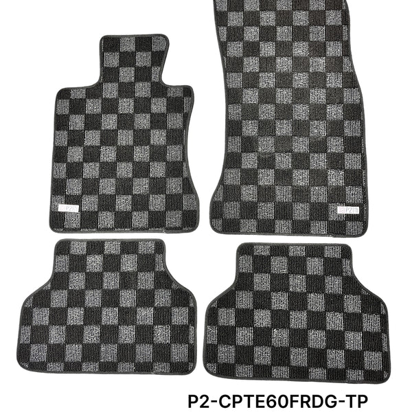 Phase 2 Motortrend (P2M) Checkered Carpet Race Floor Mats - BMW E60 5-Series Sedan (2003-2010)