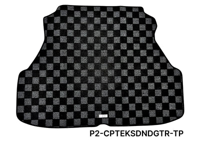 Phase 2 Motortrend (P2M) Checkered Flag Carpet Trunk Mat - Honda Civic EK3 (1996-2000)