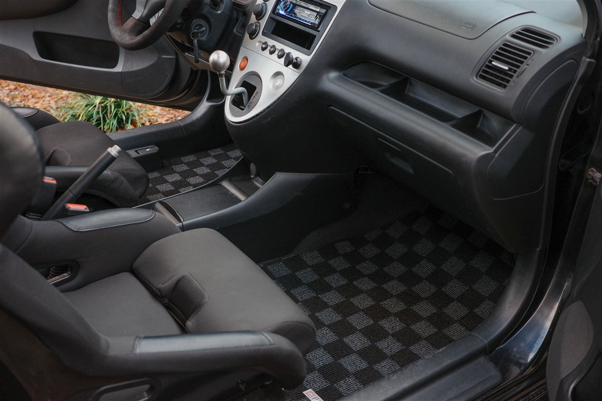 P2-CPTEP3FRDG-TP - HONDA CIVIC EP3 2001-05 HATCHBACK RACE FLOOR MATS : DARK GREY (FRONT/REAR) - View 9