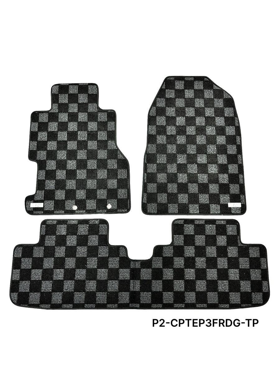 P2-CPTEP3FRDG-TP - HONDA CIVIC EP3 2001-05 HATCHBACK RACE FLOOR MATS : DARK GREY (FRONT/REAR) - View 1