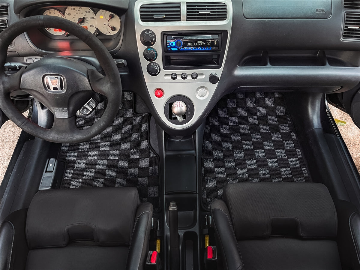 P2-CPTEP3FRDG-TP - HONDA CIVIC EP3 2001-05 HATCHBACK RACE FLOOR MATS : DARK GREY (FRONT/REAR) - View 8
