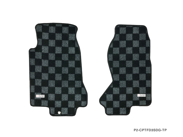Phase 2 Motortrend (P2M) Checkered Race Carpet Floor Mats - Mazda RX-7 FD3S