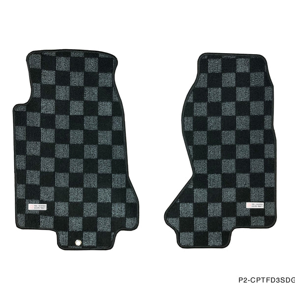 Phase 2 Motortrend (P2M) Checkered Race Carpet Floor Mats - Mazda RX-7 FD3S