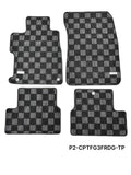 Phase 2 Motortrend (P2M) Checkered Carpet Race Floor Mats - Honda Civic & Si FG3 FG4 (2012-2015)