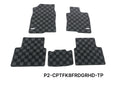 Phase 2 Motortrend (P2M) RHD Checkered Carpet Race Floor Mats - Honda Civic 10th Gen Coupe Hatch Sedan (2017-2021)