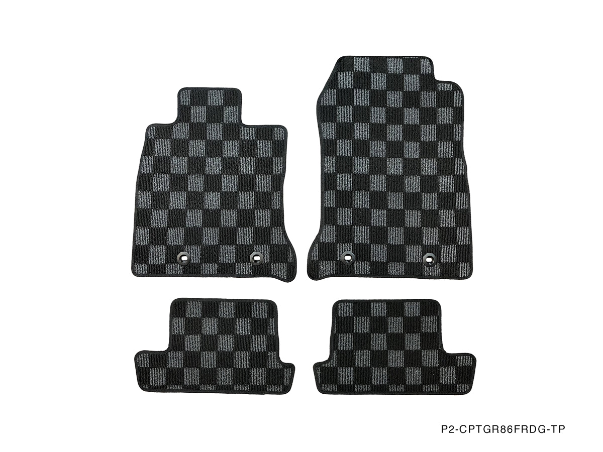 P2-CPTGR86FRDG-TP-2 - TOYOTA GR86 / SUBARU BRZ 2022+ FRONT RACE FLOOR MATS - View 1