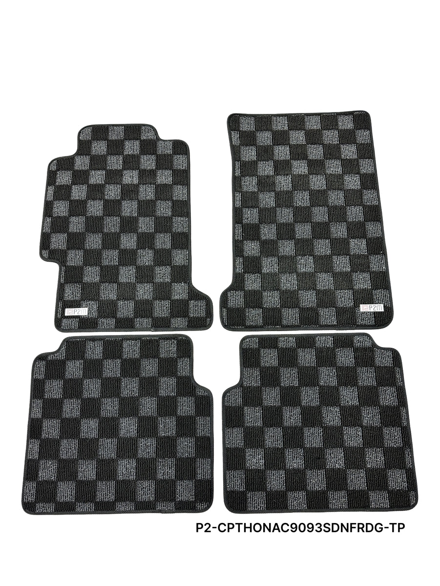 P2-CPTHONAC9093SDNFRDG-TP - HONDA ACCORD 4TH GEN 1990-93 (SEDAN)  RACE FLOOR MATS : DARK GREY - View 1