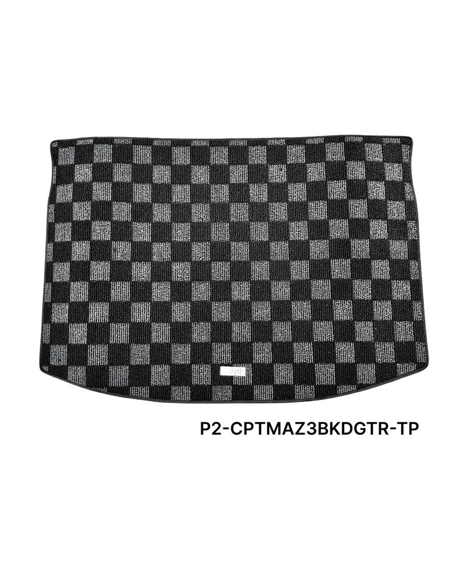 P2-CPTMAZ3BKDGTR-TP - MAZDA 3 / MAZDASPEED 3 2007-09 (BK) HATCH RACE TRUNK MATS : DARK GREY - View 1