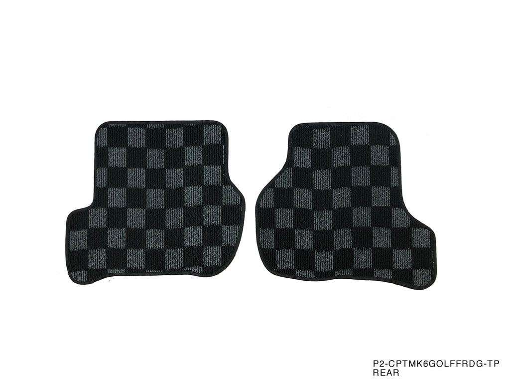 P2-CPTMK6GOLFFRDG-TP-2 - [EU] VOLKSWAGEN MK6 GOLF GTI HATCH (4/5 DOOR) 2010-14 / VW GOLF R 2012-13  FRONT + REAR RACE FLOOR MATS : DARK GREY - View 3