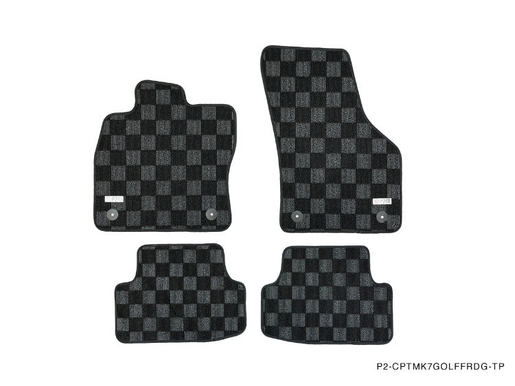 P2M Checkered Floor Mats - VW Golf / R / GTI (2015-2021) - P2-CPTMK7GOLFFRDG-TP
