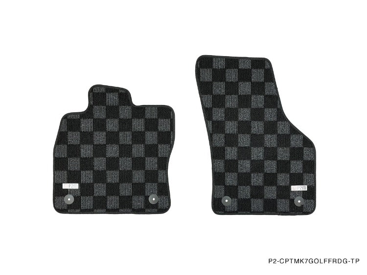 P2M Checkered Floor Mats - VW Golf / R / GTI (2015-2021) - P2-CPTMK7GOLFFRDG-TP