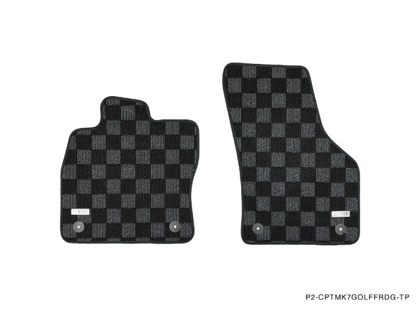 Phase 2 Motortrend (P2M) Checkered Carpet Race Floor Mats - VW Golf / R / GTI (2015-2021)