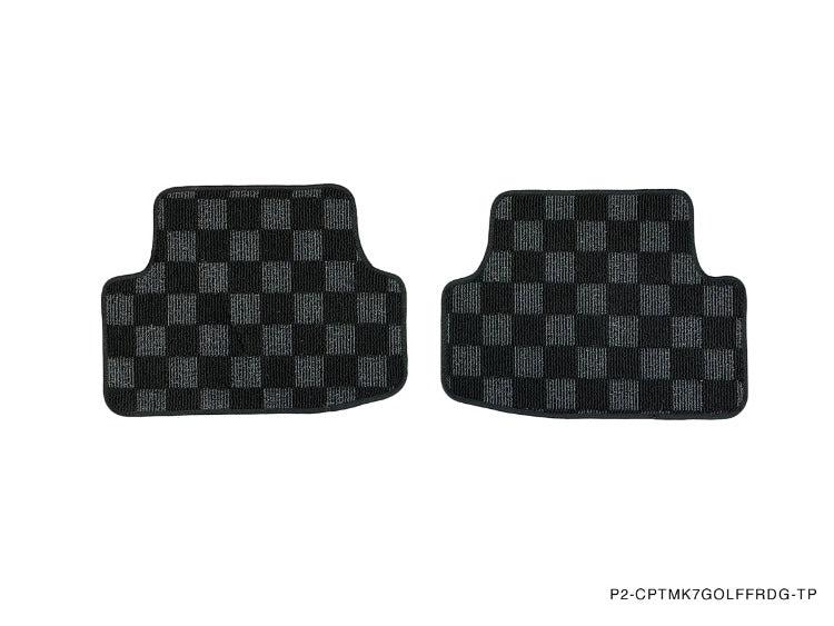 Phase 2 Motortrend (P2M) Checkered Carpet Race Floor Mats - VW Golf / R / GTI (2015-2021)