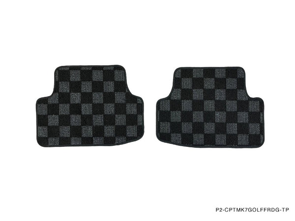 Phase 2 Motortrend (P2M) Checkered Carpet Race Floor Mats - VW Golf / R / GTI (2015-2021)