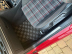 Phase 2 Motortrend (P2M) RHD Checkered Carpet Race Floor Mats - VW Golf GTI/TDI MK7/MK8 (2015-2026)