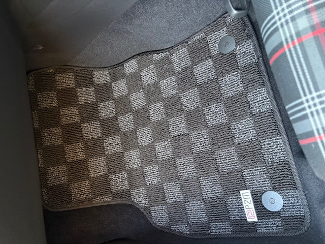 Phase 2 Motortrend (P2M) RHD Checkered Carpet Race Floor Mats - VW Golf GTI/TDI MK7/MK8 (2015-2026)