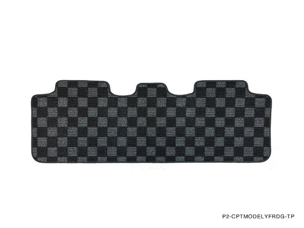 Phase 2 Motortrend (P2M) Checkered Carpet Race Floor Mats - Tesla Model Y