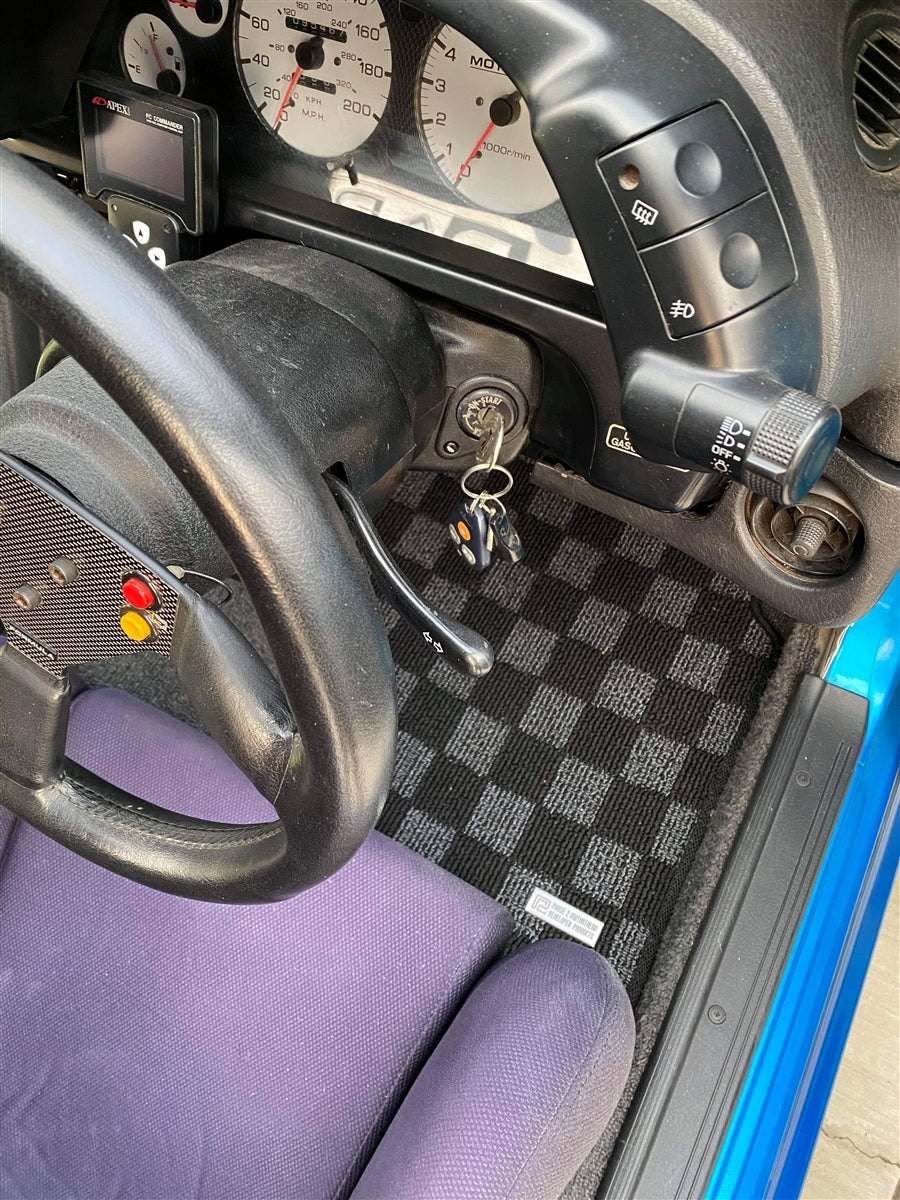 P2-CPTR32GTRFRDGRHD-TP - [RHD] R32 SKYLINE GTR (JDM RHD) FRONT + REAR RACE FLOOR MATS : DARK GREY - View 11