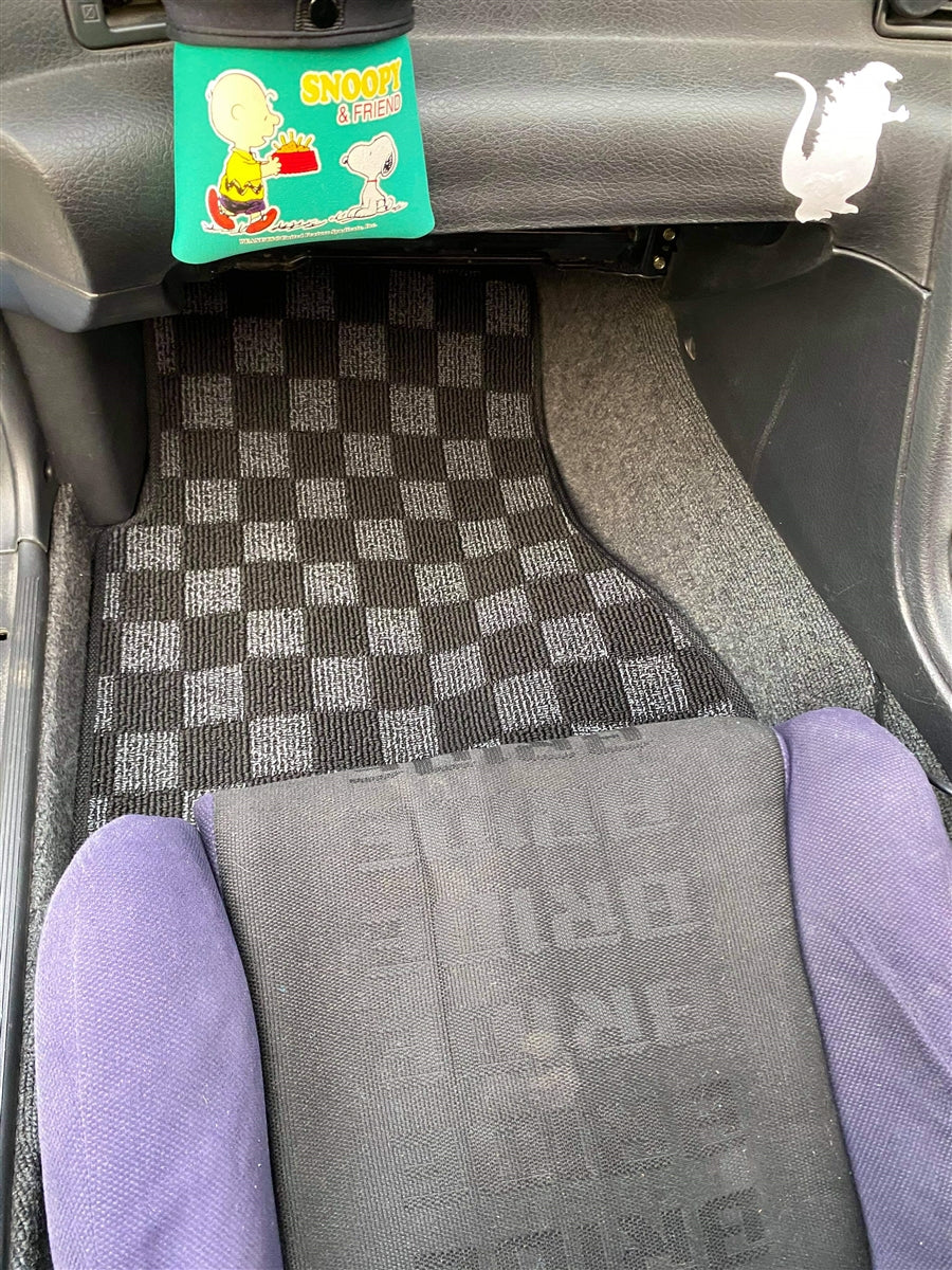 P2-CPTR32GTRFRDGRHD-TP - [RHD] R32 SKYLINE GTR (JDM RHD) FRONT + REAR RACE FLOOR MATS : DARK GREY - View 14