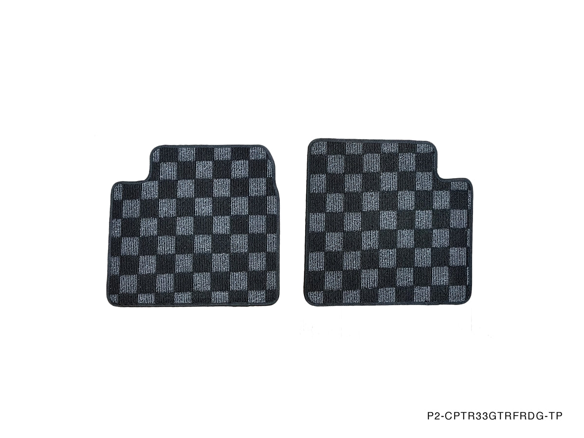 P2-CPTR33GTRFRDGRHD-TP - [RHD] R33 SKYLINE GTR (JDM RHD) FRONT + REAR RACE FLOOR MATS : DARK GREY - View 2