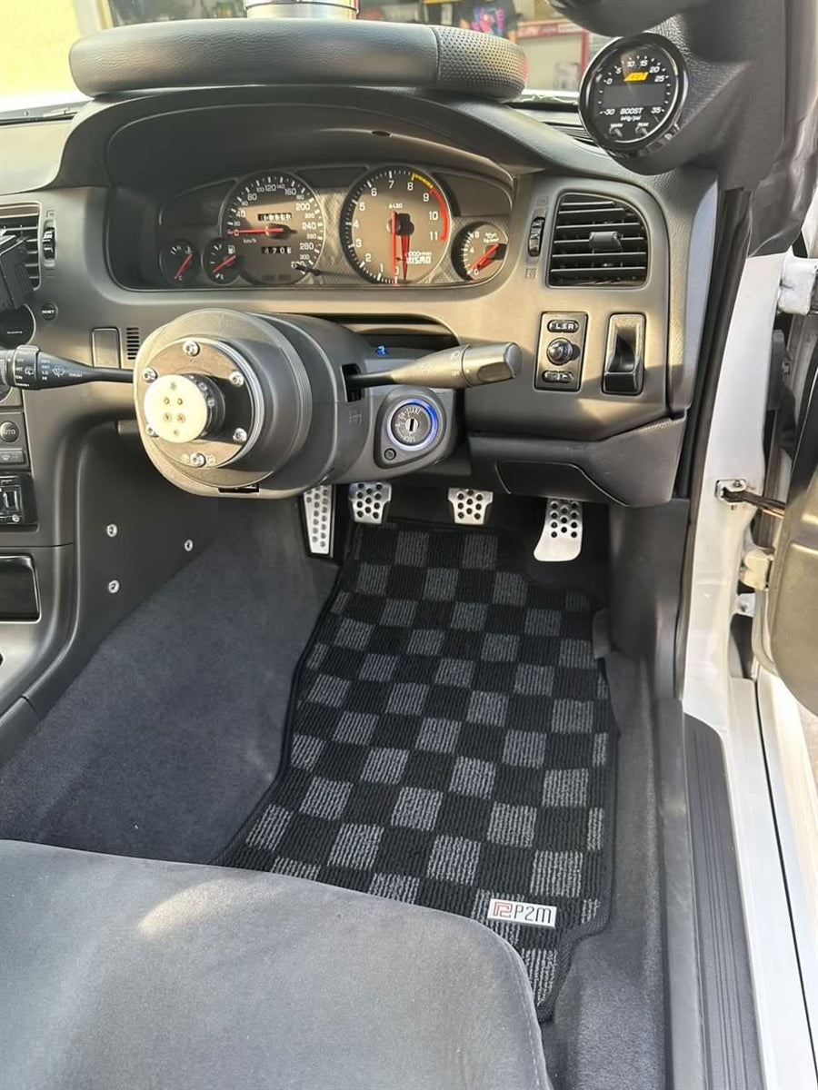 P2-CPTR33GTRFRDGRHD-TP - [RHD] R33 SKYLINE GTR (JDM RHD) FRONT + REAR RACE FLOOR MATS : DARK GREY - View 5