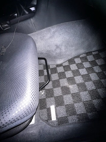 P2-CPTR34GTRFRDGRHD-TP - [RHD] R34 SKYLINE GTR (JDM RHD) FRONT + REAR RACE FLOOR MATS : DARK GREY - View 5