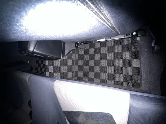 P2-CPTR34GTRFRDGRHD-TP - [RHD] R34 SKYLINE GTR (JDM RHD) FRONT + REAR RACE FLOOR MATS : DARK GREY - View 6