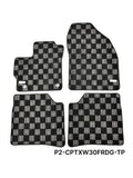 Phase 2 Motortrend (P2M) Checkered Carpet Race Floor Mats - Toyota Prius XW30 (2010-2015)