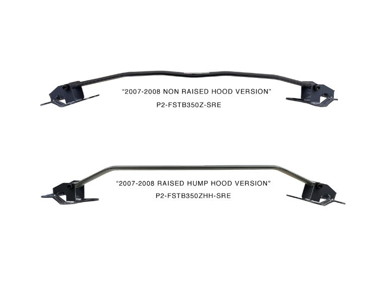 P2M Phase 2 Motortrend Aluminum FRONT Strut Tower Brace Bar - Nissan Z33 350z VQ35DE (2003-2006)