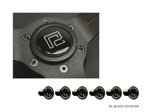 P2M SUPERFLY TITANIUM STEERING WHEEL COUNTER SUNK BOLT SET : BLACK