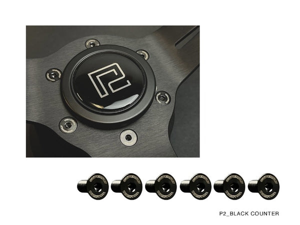 P2M SUPERFLY TITANIUM STEERING WHEEL COUNTER SUNK BOLT SET : BLACK