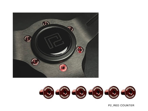 P2M SUPERFLY TITANIUM STEERING WHEEL COUNTER SUNK BOLT SET : RED