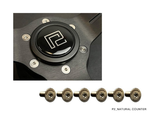 P2M SUPERFLY TITANIUM STEERING WHEEL COUNTER SUNK BOLT SET : TITANIUM (NATURAL)