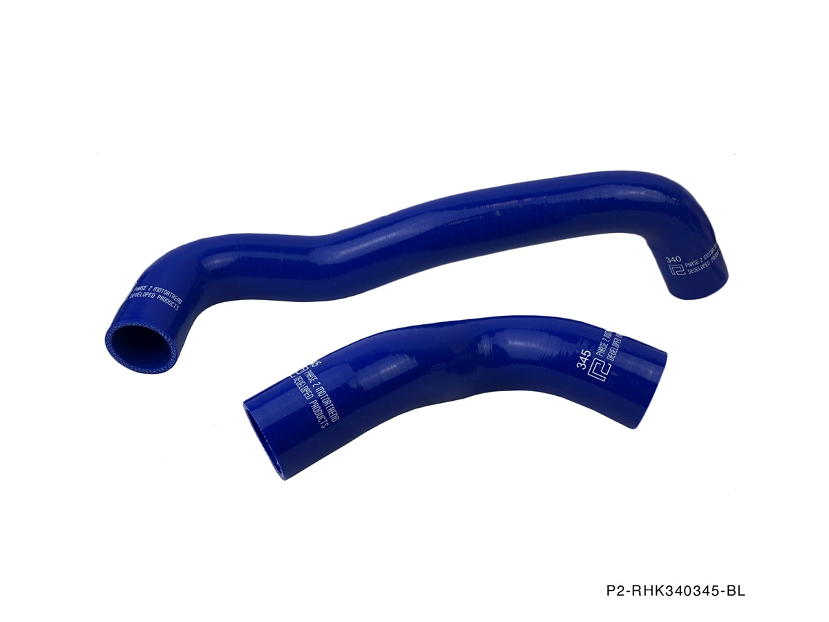 P2M 3 Ply Silicone Reinforced Blue Radiator Hoses - Mazda RX-7 13B (1989-1992) - P2-RHK340345-BL