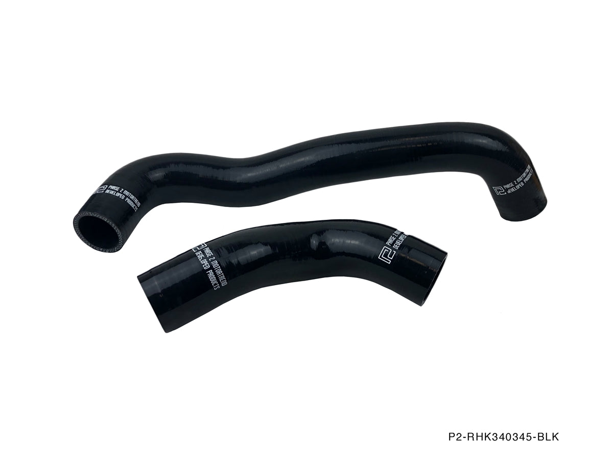 P2M 3 Ply Silicone Reinforced Black Radiator Hoses - Mazda RX-7 13B (1989-1992) - P2-RHK340345-BLK