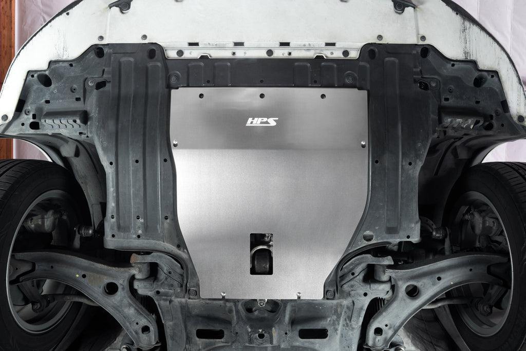 HPS Performance Aluminum Front Undertray Under Panel Skid Plate - Honda Fit - (2009-2013)