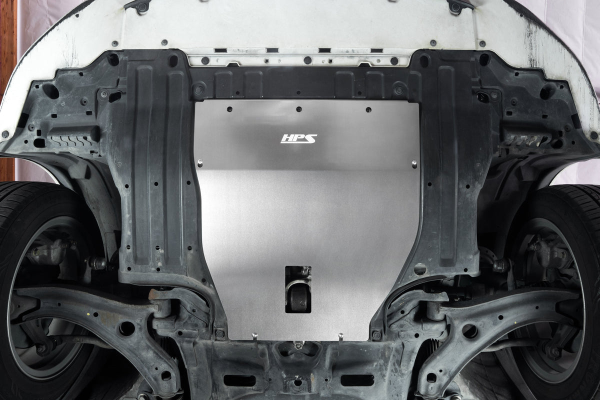 HPS Performance Aluminum Front Undertray Under Panel Skid Plate - Honda Fit - (2009-2013)