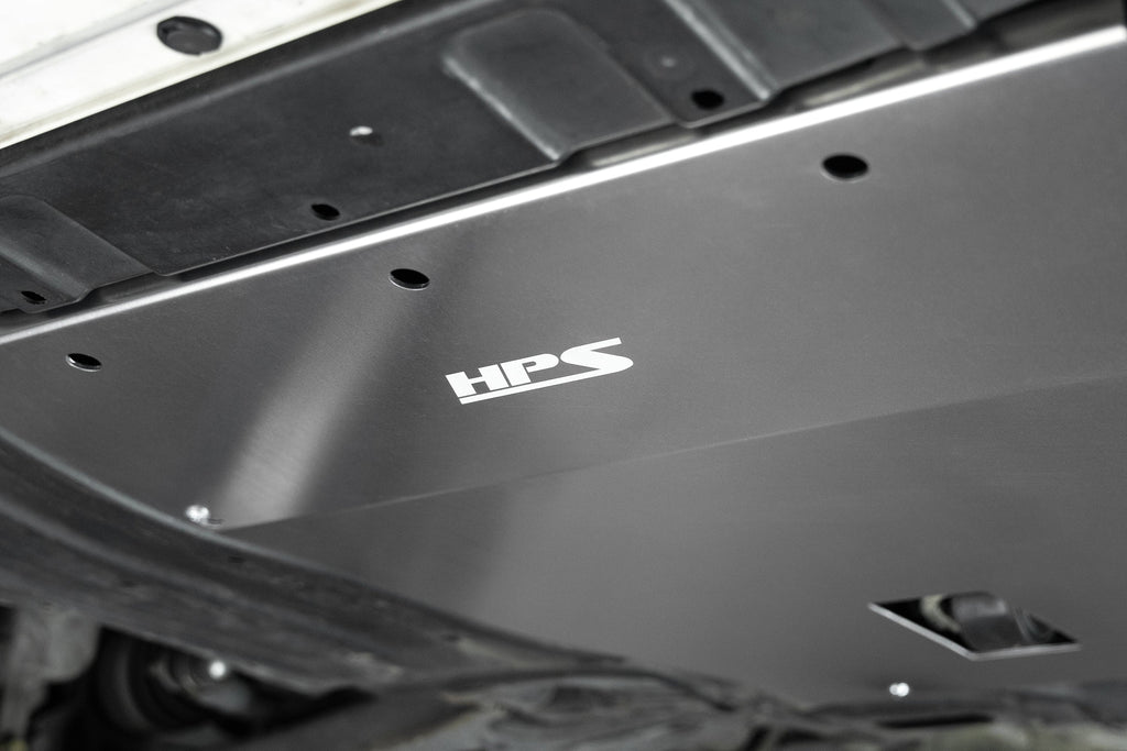 HPS Performance Aluminum Front Undertray Under Panel Skid Plate - Honda Fit - (2009-2013)